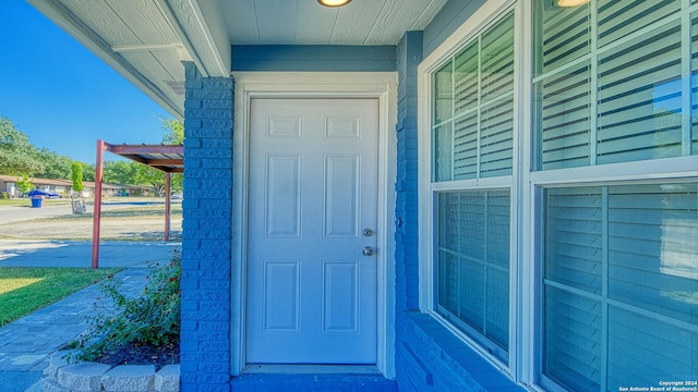 view of doorway to property