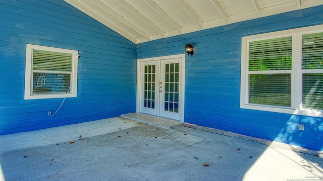 view of patio featuring french doors