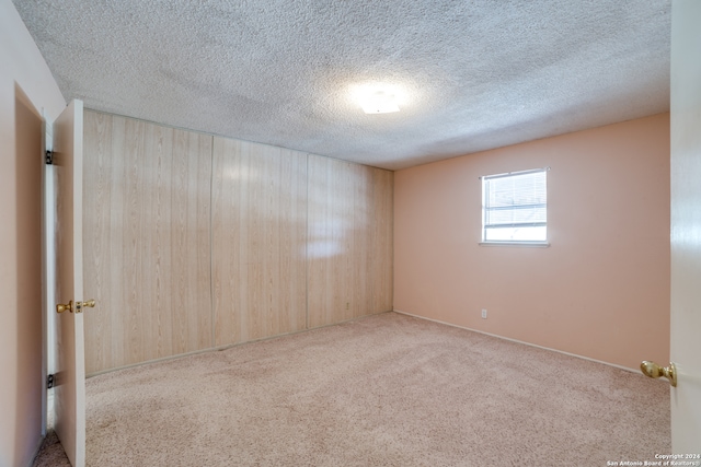 unfurnished room featuring a textured ceiling and carpet flooring