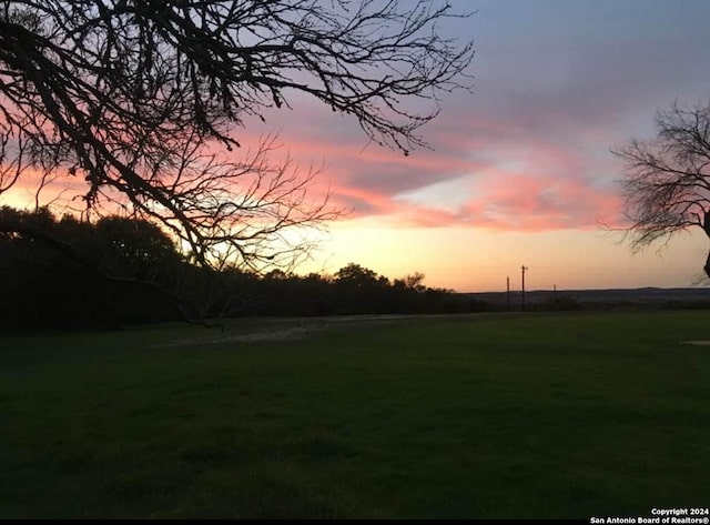 view of yard at dusk