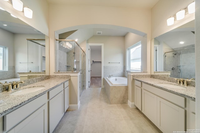 24706 Faraday, San Antonio, TX 78257 - bathroom featuring visible vents, a sink, and a stall shower