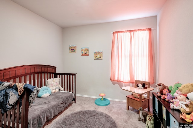 bedroom featuring carpet