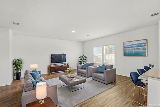 living room featuring hardwood / wood-style floors