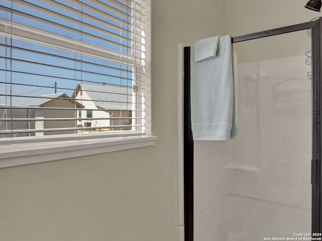 interior details with walk in shower