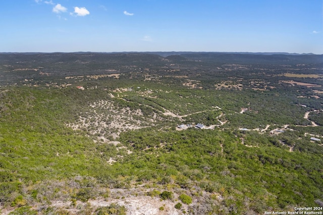 bird's eye view with a mountain view