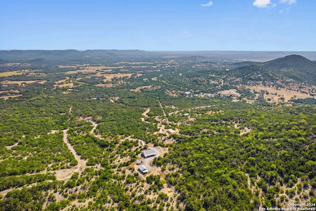 bird's eye view with a mountain view