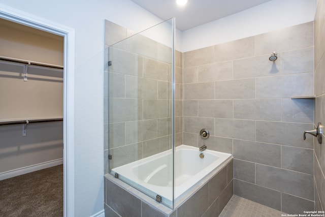 bathroom with shower with separate bathtub