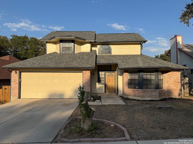 view of front of home with a garage