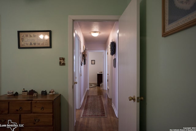 hall featuring dark hardwood / wood-style flooring