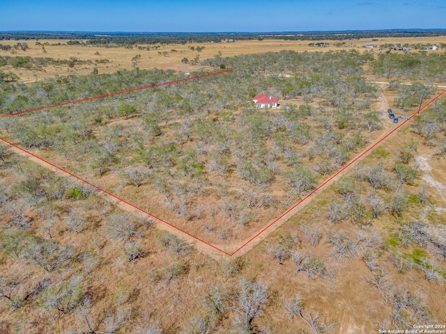 drone / aerial view with a rural view