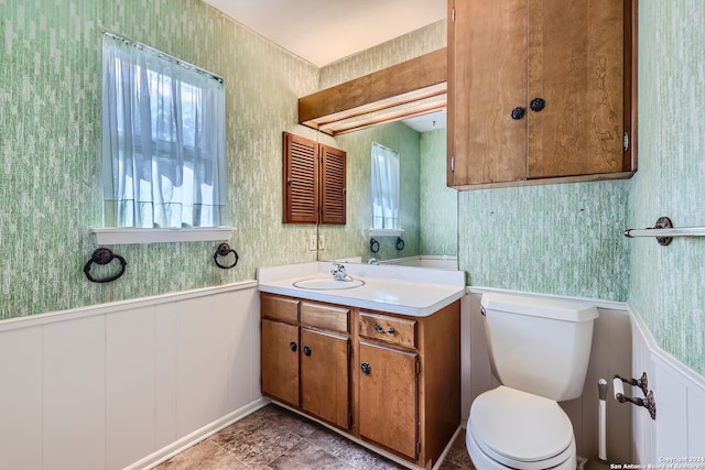 bathroom with toilet and vanity