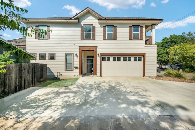 view of front of house with a garage