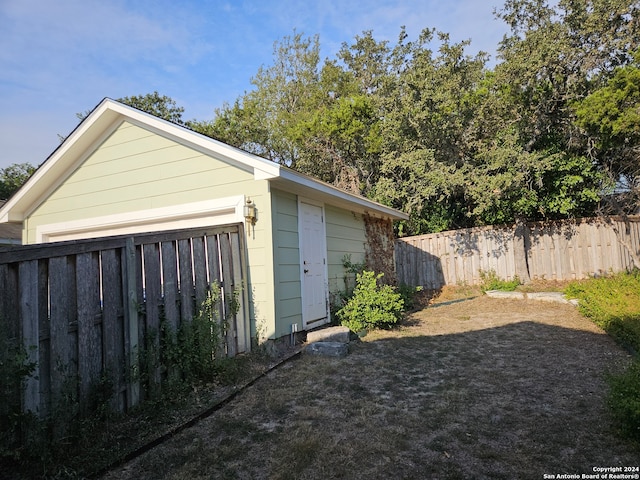 view of garage