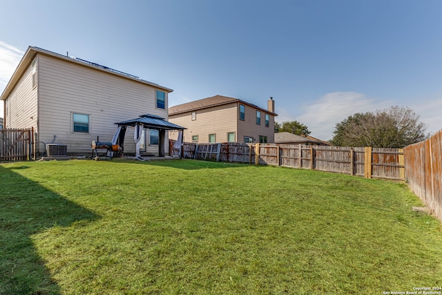 exterior space featuring a gazebo, a yard, and a patio