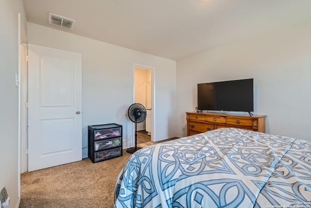 carpeted bedroom with visible vents