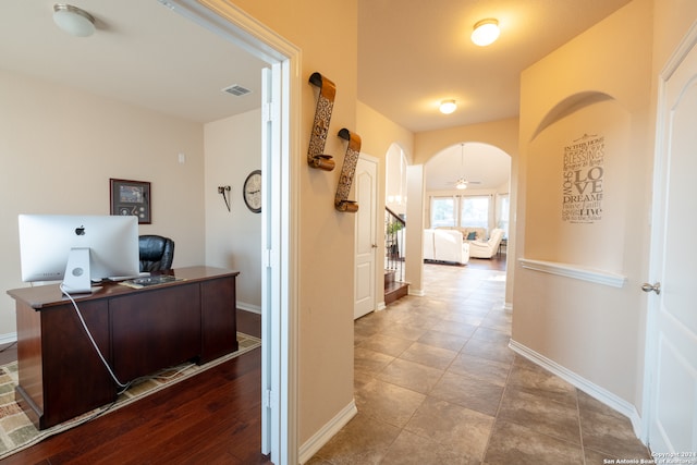 hall featuring hardwood / wood-style flooring