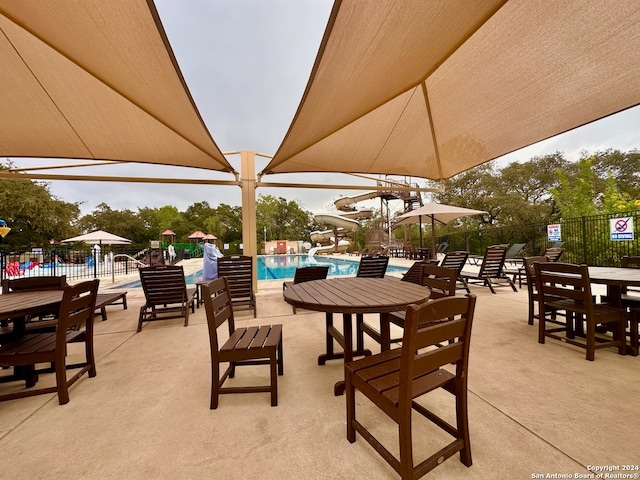 view of patio with a community pool