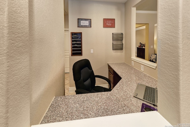 office space featuring ornamental molding