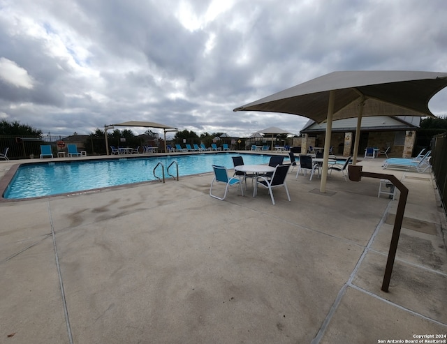 view of pool featuring a patio area