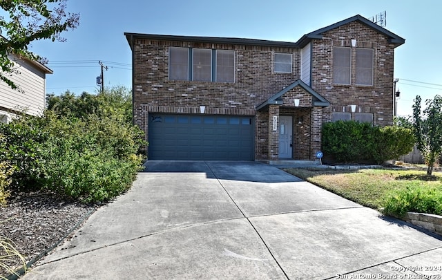 view of property with a garage