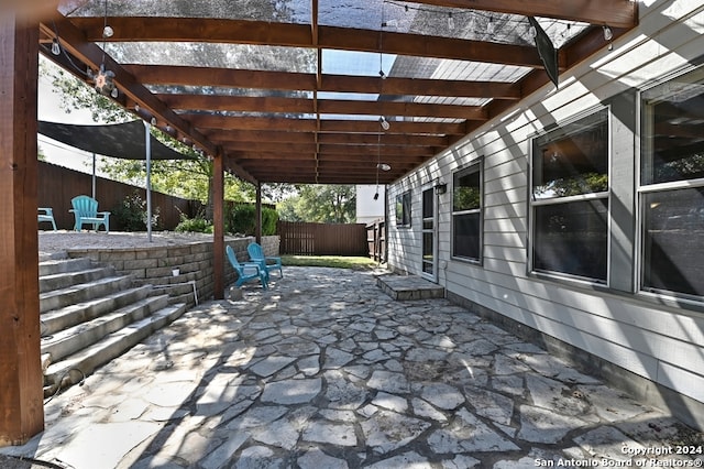 view of patio / terrace featuring a pergola