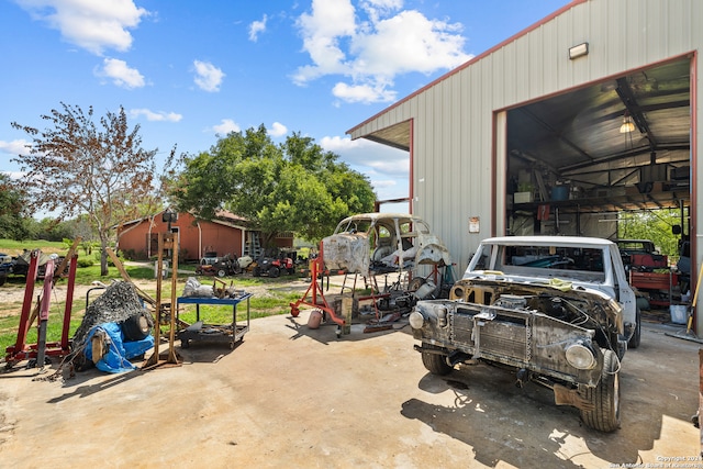 view of garage