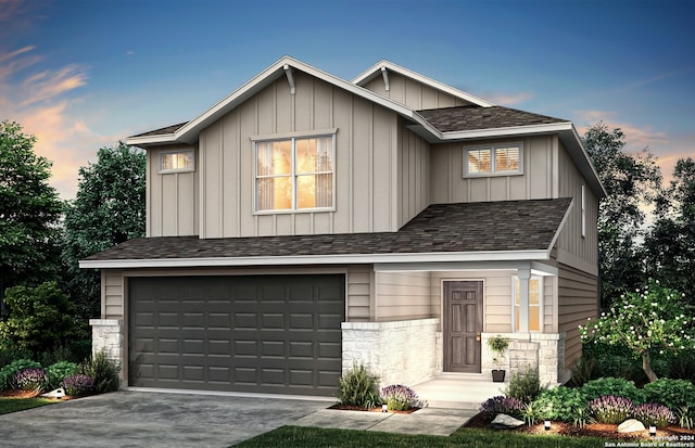 craftsman-style house with a garage