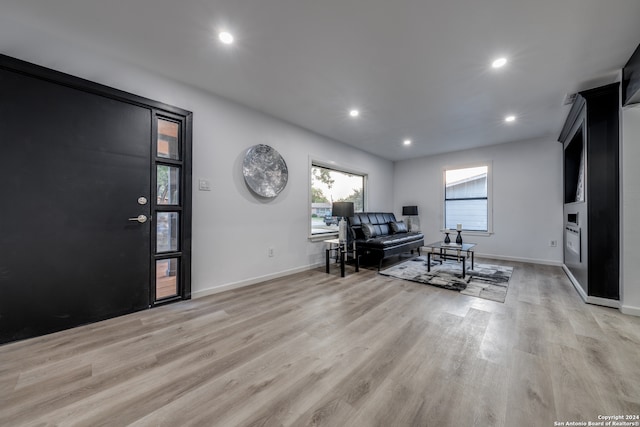 interior space featuring light wood-type flooring