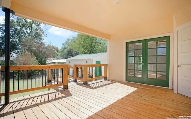 deck featuring french doors