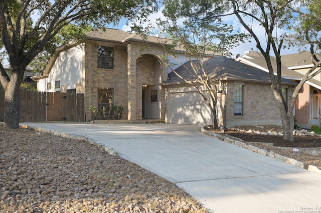 front facade with a garage