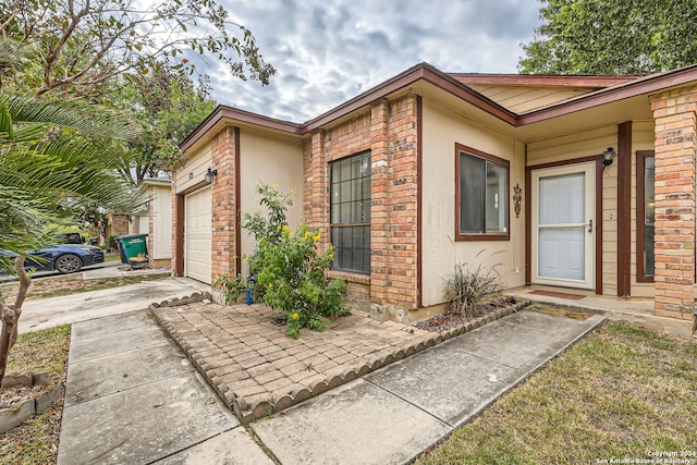 entrance to property with a garage