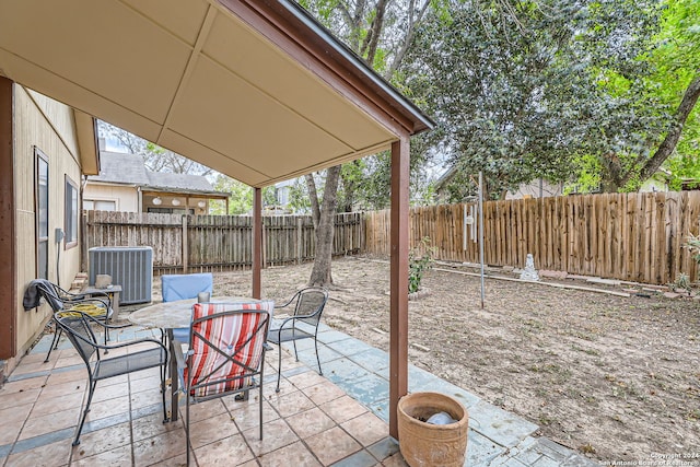 view of patio / terrace with central air condition unit