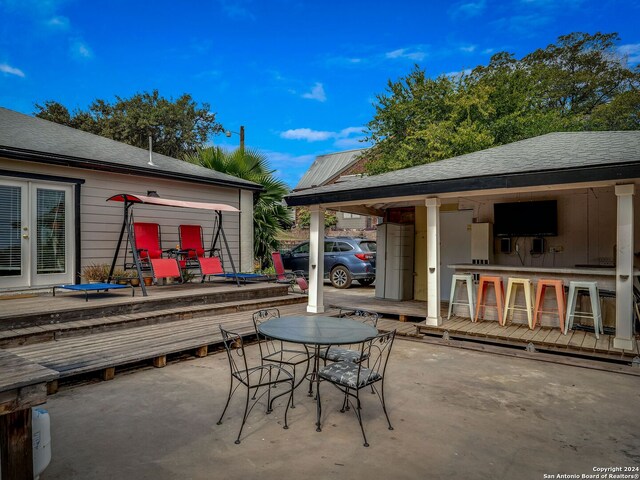 414 E Hathaway Dr, San Antonio, TX 78209 - view of patio / terrace featuring a deck, outdoor dining area, and outdoor dry bar