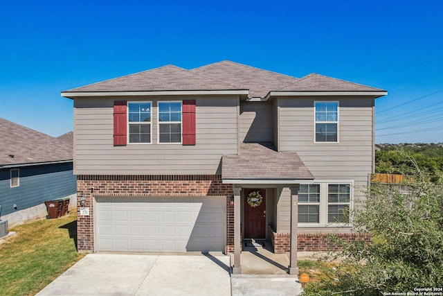 view of front facade featuring a garage