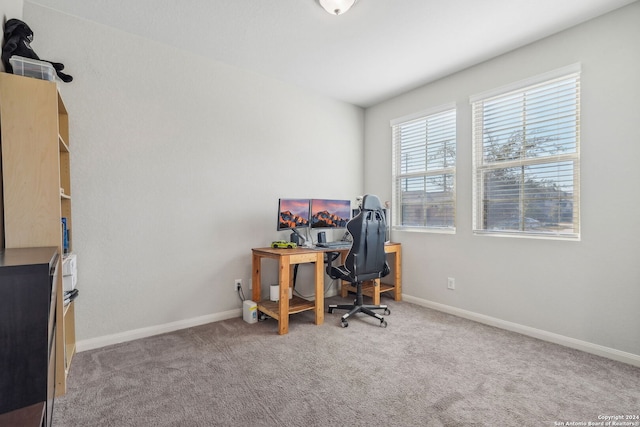 view of carpeted office