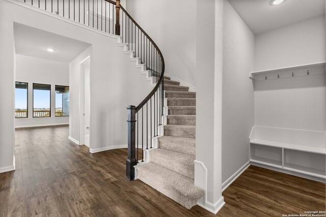 interior space with hardwood / wood-style floors