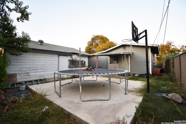 view of patio featuring a trampoline