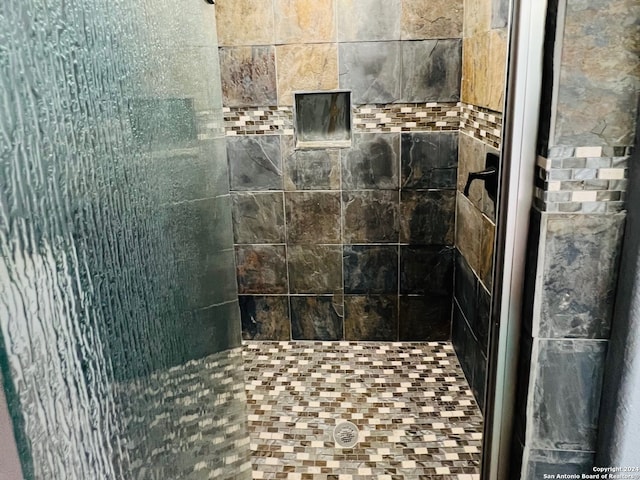 room details with a tile shower