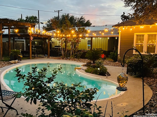 outdoor pool featuring a patio area