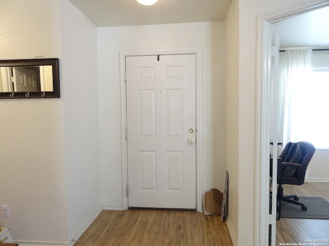 entryway featuring light hardwood / wood-style flooring