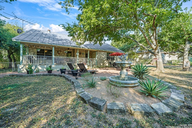 exterior space with covered porch