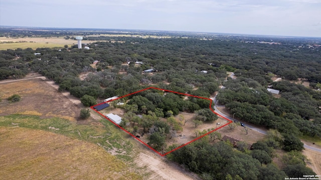 aerial view with a rural view