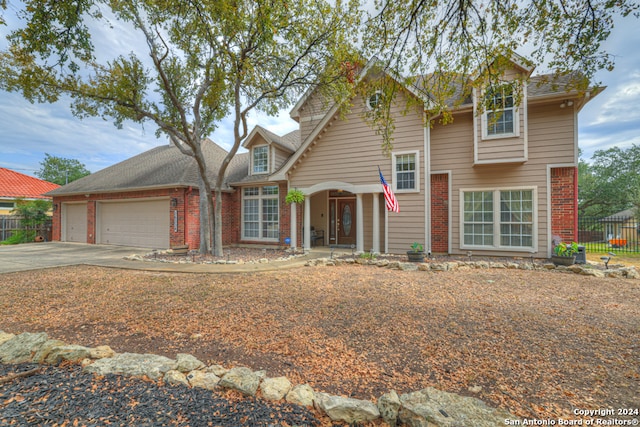 front facade with a garage