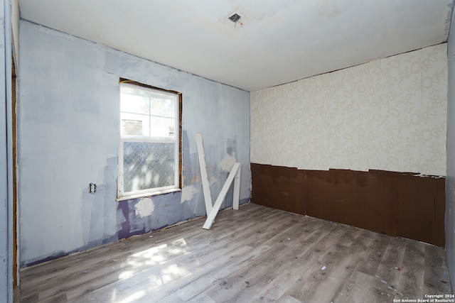 spare room featuring wood-type flooring