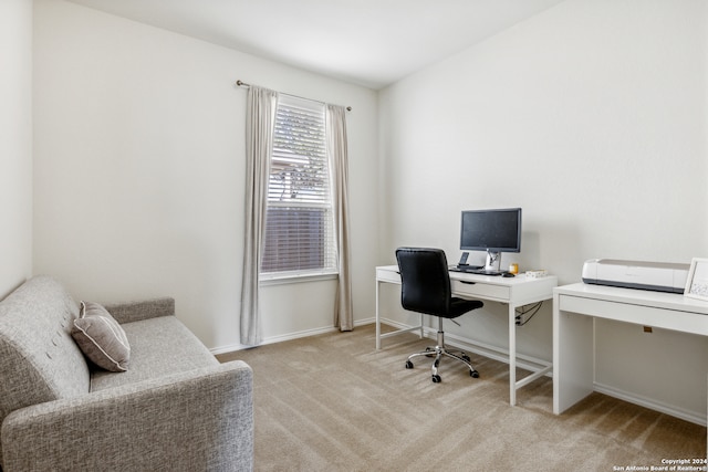 view of carpeted office