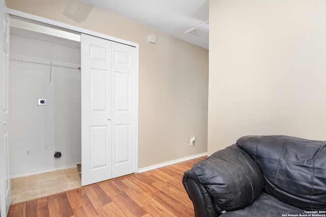 living area featuring light hardwood / wood-style flooring