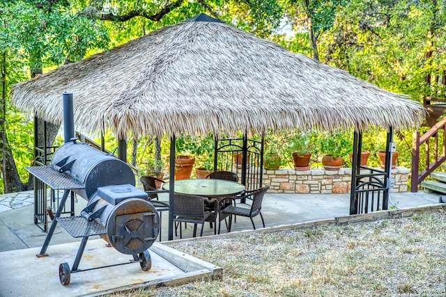 view of patio with a gazebo