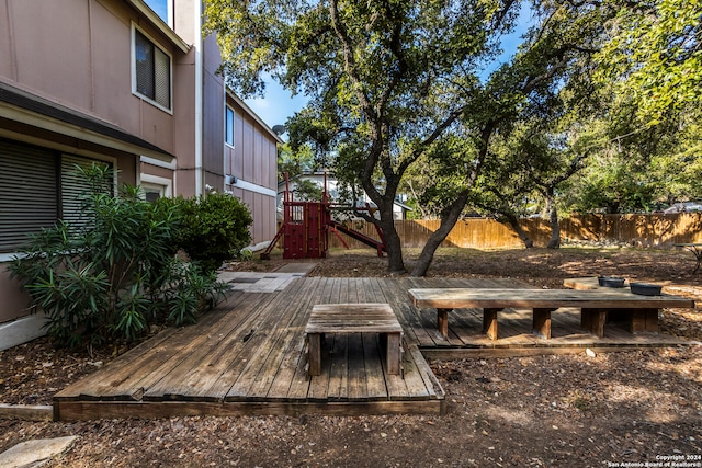 view of wooden deck