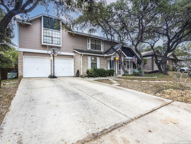 view of front of property featuring a garage