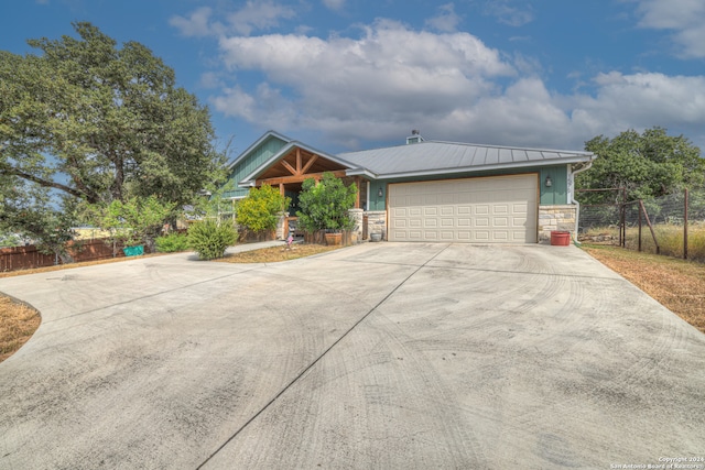 view of front of house with a garage